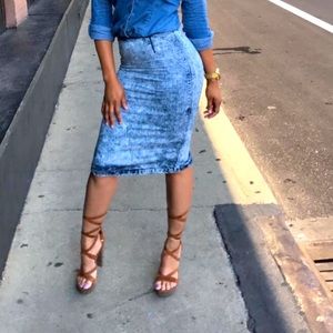 Jean pencil skirt